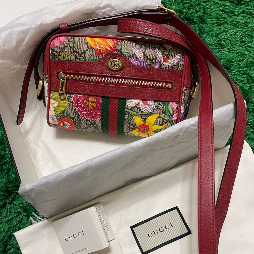 Gucci Ophidia Red Flora Shoulder Bag